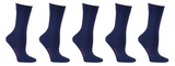 Bamboo Socks without Compression, 5 Pairs, Navy Blue