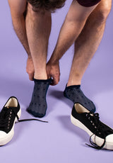 Bamboo ankle socks, 3 pairs, dark mix, Marocco pattern
