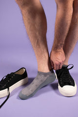 Bamboo ankle socks, 3 pairs, dark mix, Marocco pattern