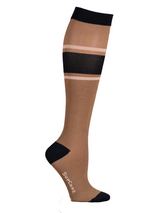 Compression stockings class 2, brown and black
