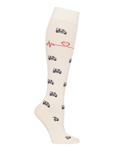 Compression Stockings Bamboo, Cream with Ambulances