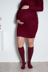 Compression Stockings Bamboo, Bordeaux Melange