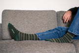 Compression Stockings Bamboo, Green Stripes