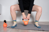 Compression Crew Socks, Beige/Blue/Mustard