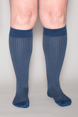 Giftbox 5 Pairs Compression Stockings Bamboo, Rib Weave, EARTH, WIDE CALF