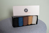 Giftbox 5 Pairs Compression Stockings Bamboo, Rib Weave, EARTH