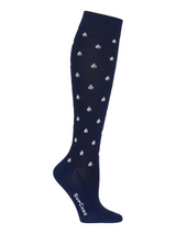 Compression Stockings ECO Cotton, Navy Blue with Raindrops