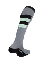 Compression stockings for sports, Class 2, grey and pastel green