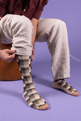 Compression stockings wool and cotton, Checkered