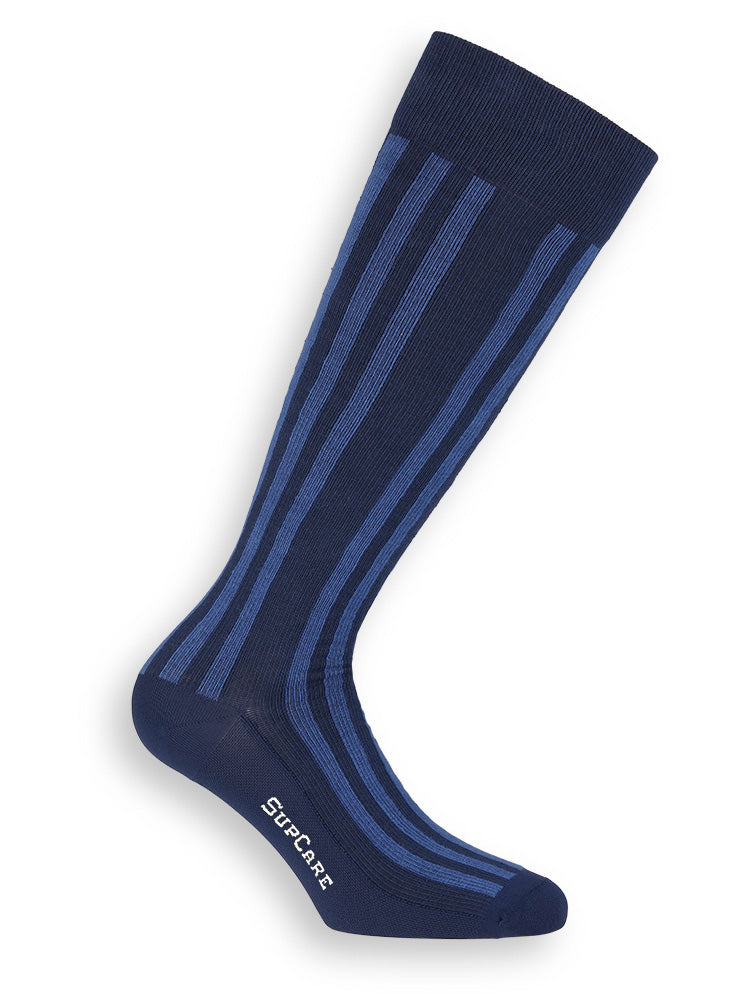 Compression stockings cotton, blue stripes – SupCare