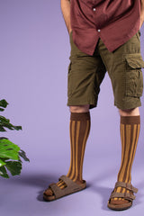 Compression stockings cotton, Mustard stripes