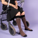 Compression stockings bamboo, brown, Wave