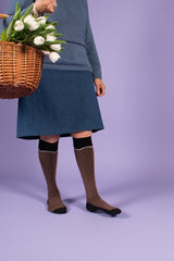 Compression stockings bamboo, brown, Wave