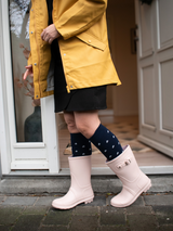 Compression Stockings ECO Cotton, Navy Blue with Raindrops