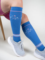 COMPRESSION STOCKINGS FOR SPORT, SUPCARE DRIRELEASE, BLUE HONEYCOMP MOTIF