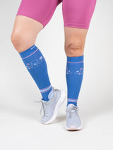 COMPRESSION STOCKINGS FOR SPORT, SUPCARE DRIRELEASE, BLUE HONEYCOMP MOTIF