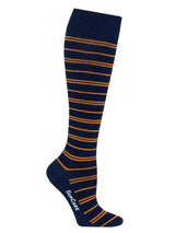 Compression Stockings Bamboo, Navy/Arancio Striped