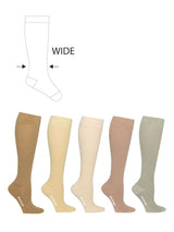 SupCare Giftbox 5 Pairs Compression Stockings Bamboo, Rib Weave, DUSTY, WIDE CALF