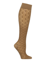 Nylon Compression Stockings, Mocca with circles