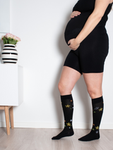 Medical Compression Stockings Class 2, Black with Butterflies