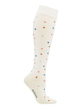 Bamboo compression stockings, Cream with dots