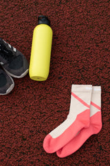 Compression Crew Socks, Beige/Coral