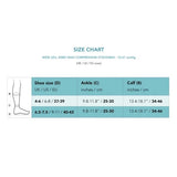Compression stockings in organic cotton, Peony, dusty green - Wide calf