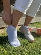 Bamboo ankle socks, 3 pairs, white Marocco pattern