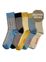 Bamboo socks, 5 pack, party glitter mix