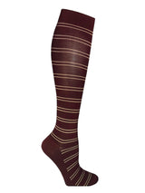 Meryl Skinlife compression stockings, bordeaux with stripes