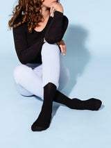 Cotton compression stockings, black