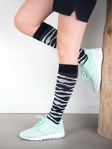 Cotton compression stockings, zebra stripes