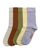 Bamboo socks, 5 pack, pastel colours mix
