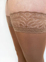 Medical stay-up compression tights, 140 denier, beige