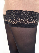 Medical stay-up compression tights, 140 denier, black