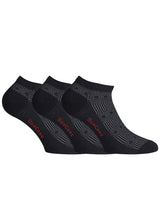 Bamboo ankle socks, 3 pairs, black Marocco pattern