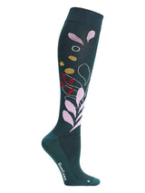 EcoCotton compression stockings, Botanic garden, emerald green