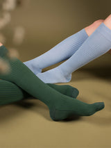 Bamboo compression stockings, gift box with 5 pairs, rib weave GARDEN colours