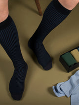 Bamboo compression stockings, gift box with 5 pairs, rib weave GARDEN colours