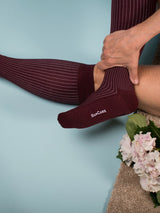 Bamboo compression stockings, gift box with 5 pairs, Wide leg, rib weave FLOWR colours