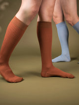 Bamboo compression stockings, gift box with 5 pairs, Wide leg, rib weave FLOWR colours