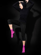Sports compression crew socks, Cooling Knit, purple and pink