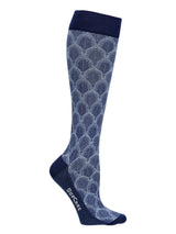 Bamboo compression stockings, blue leaves