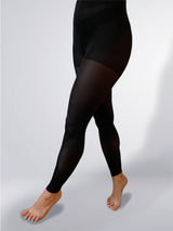 Microfiber compression leggings, 140 denier, black