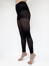 Microfiber compression leggings, 140 denier, black
