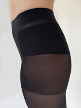 Microfiber compression leggings, 140 denier, black