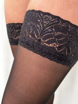 Stay-up compression tights, 70 denier, black