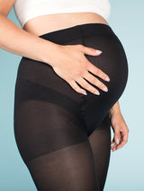 Maternity compression tights with microfiber, 140 denier, black