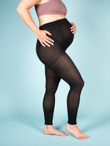 Maternity compression leggings with microfiber, 140 denier, black