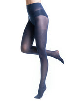 Microfiber compression tights, 140 denier, blue